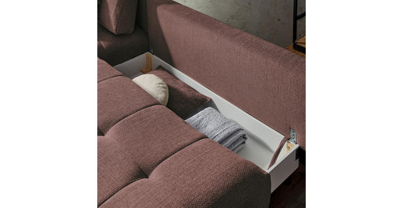 ECKSOFA in Chenille Braun  - Schwarz/Braun, MODERN, Textil/Metall (182/290cm) - Hom`in