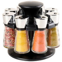 GEWÜRZKARUSSELL - Chromfarben/Schwarz, Design, Glas/Kunststoff (19/16cm) - KÜCHENPROFI