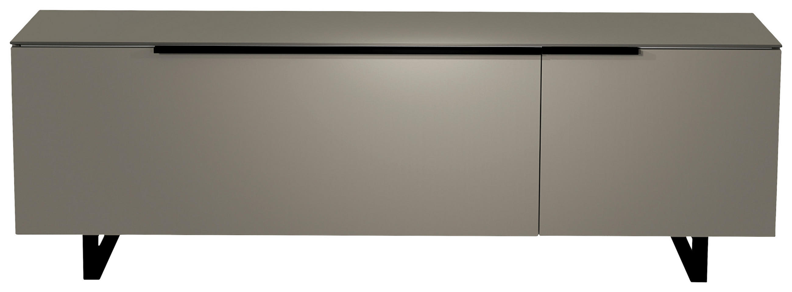LOWBOARD Grau, Schwarz  160/51/45 cm  - Schwarz/Grau, Design, Glas/Holzwerkstoff (160/51/45cm) - Moderano