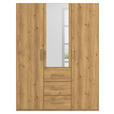 DREHTÜRENSCHRANK in Eichefarben - Eichefarben, Design, Glas/Holzwerkstoff (151/197/60cm) - Novel