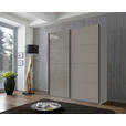 SCHWEBETÜRENSCHRANK  in Graphitfarben, Sahara  - Schwarz/Graphitfarben, Design, Glas/Holzwerkstoff (180/208/65cm) - Carryhome