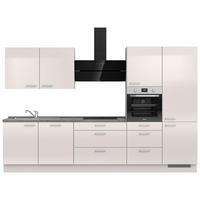 KÜCHENLEERBLOCK 330 cm   in Schieferfarben, Hellgrau  - Schieferfarben/Edelstahlfarben, MODERN, Holzwerkstoff/Metall (330cm) - Nobilia