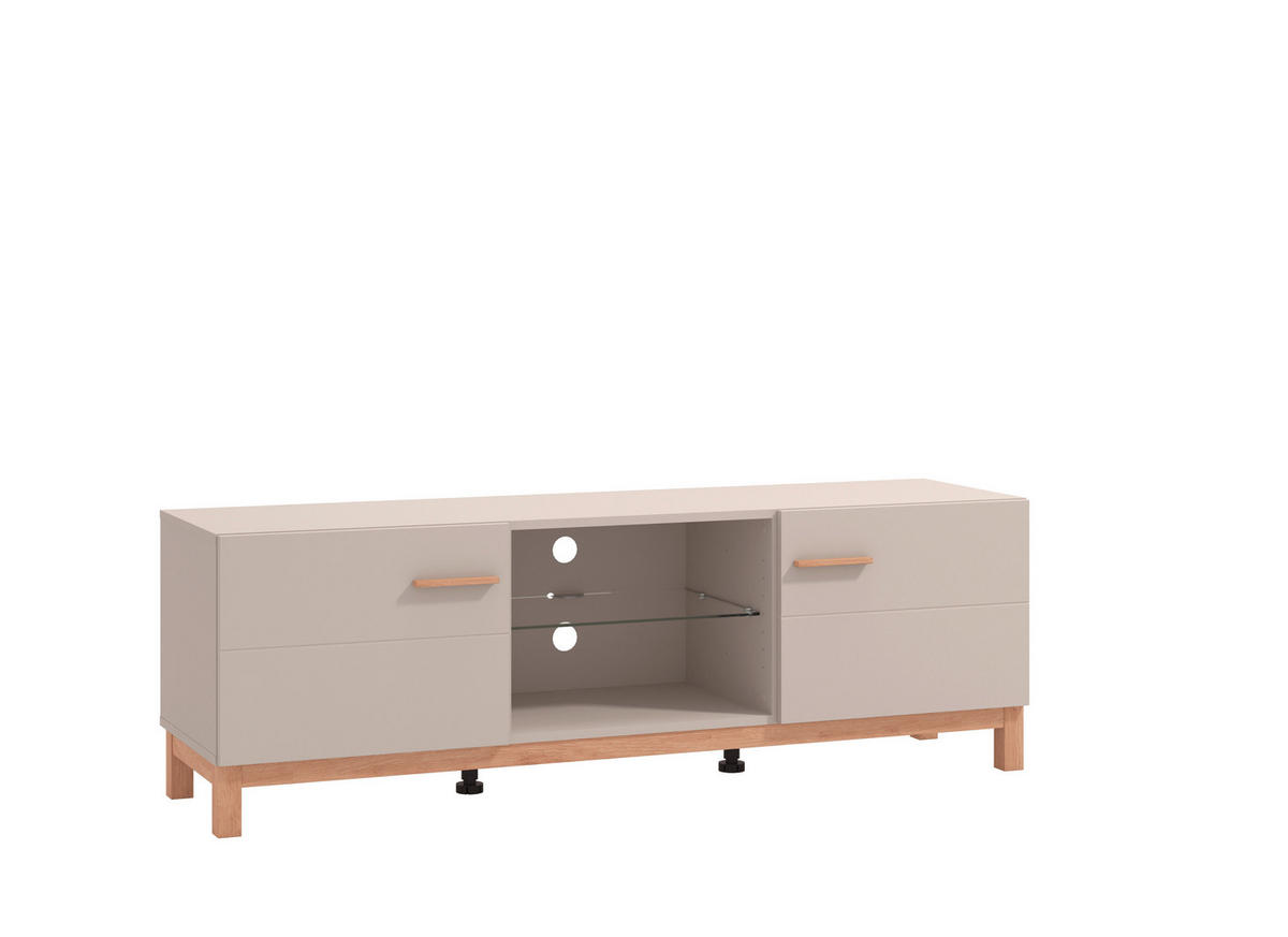 KOMODA POD TELEVIZI, kašmírová, dub artisan, 154/41,5/50,5 cm - kašmírová/dub artisan, Basics, kompozitní dřevo/sklo (154/41,5/50,5cm) - Hom`in