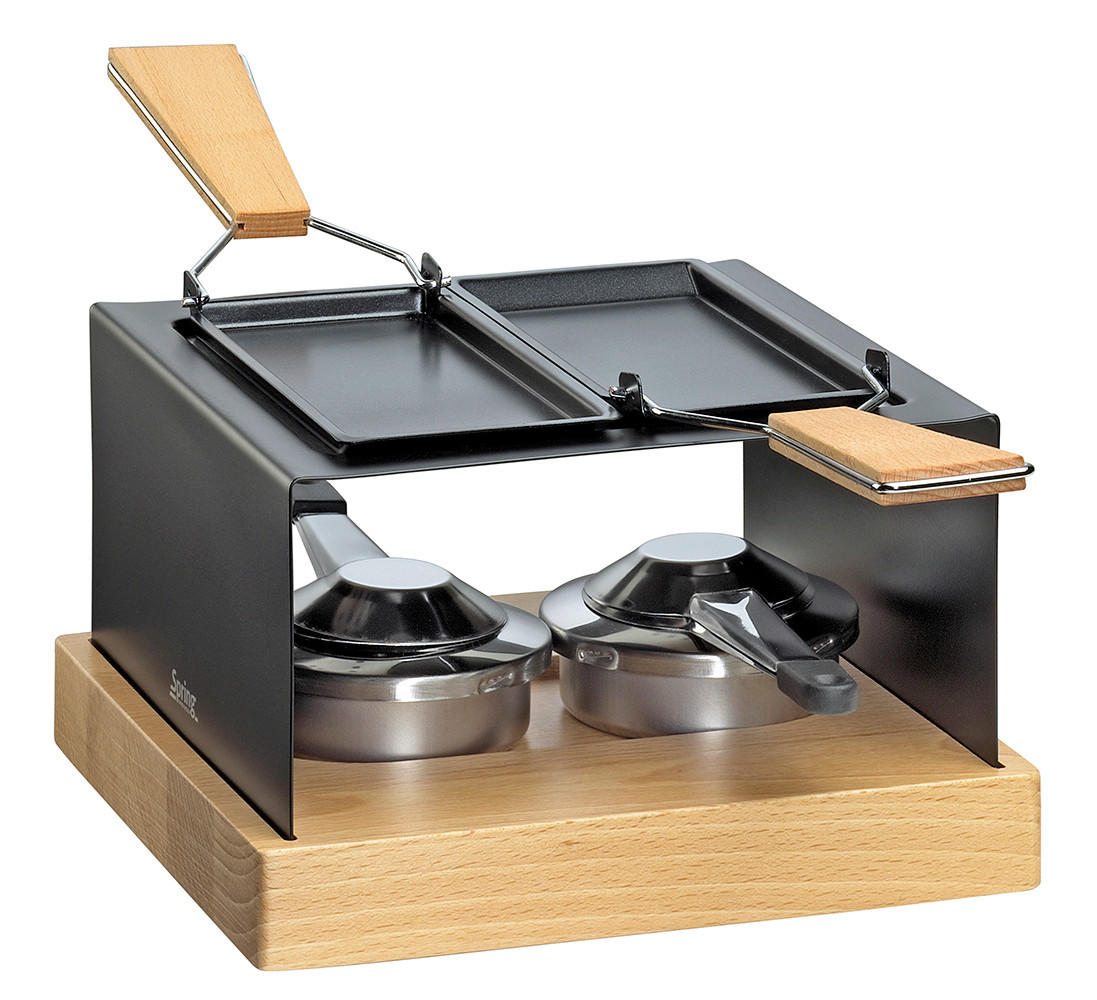 RACLETTE-GRILL GOURMET PARTY  - Schwarz, KONVENTIONELL, Holz/Metall (22,5/23,5/11,5cm) - Spring
