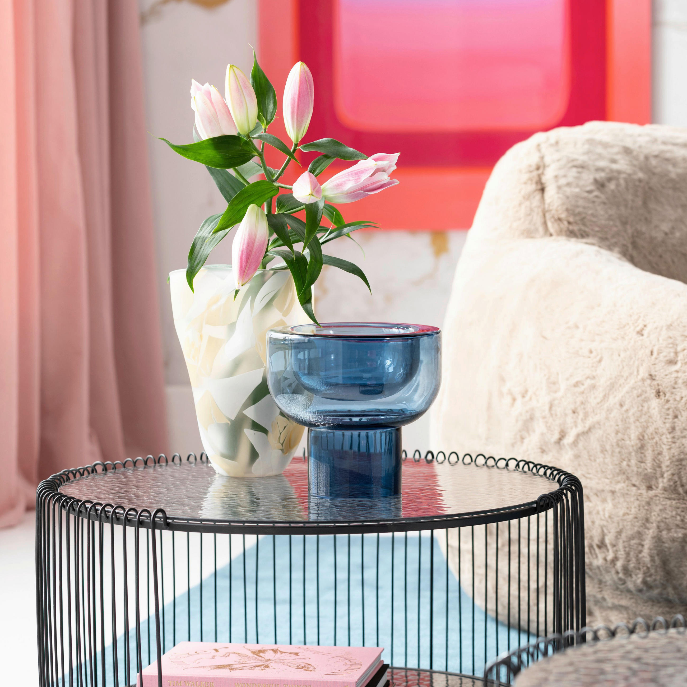 VASE  - Blau, Design, Glas (22/22/21cm) - Kare-Design