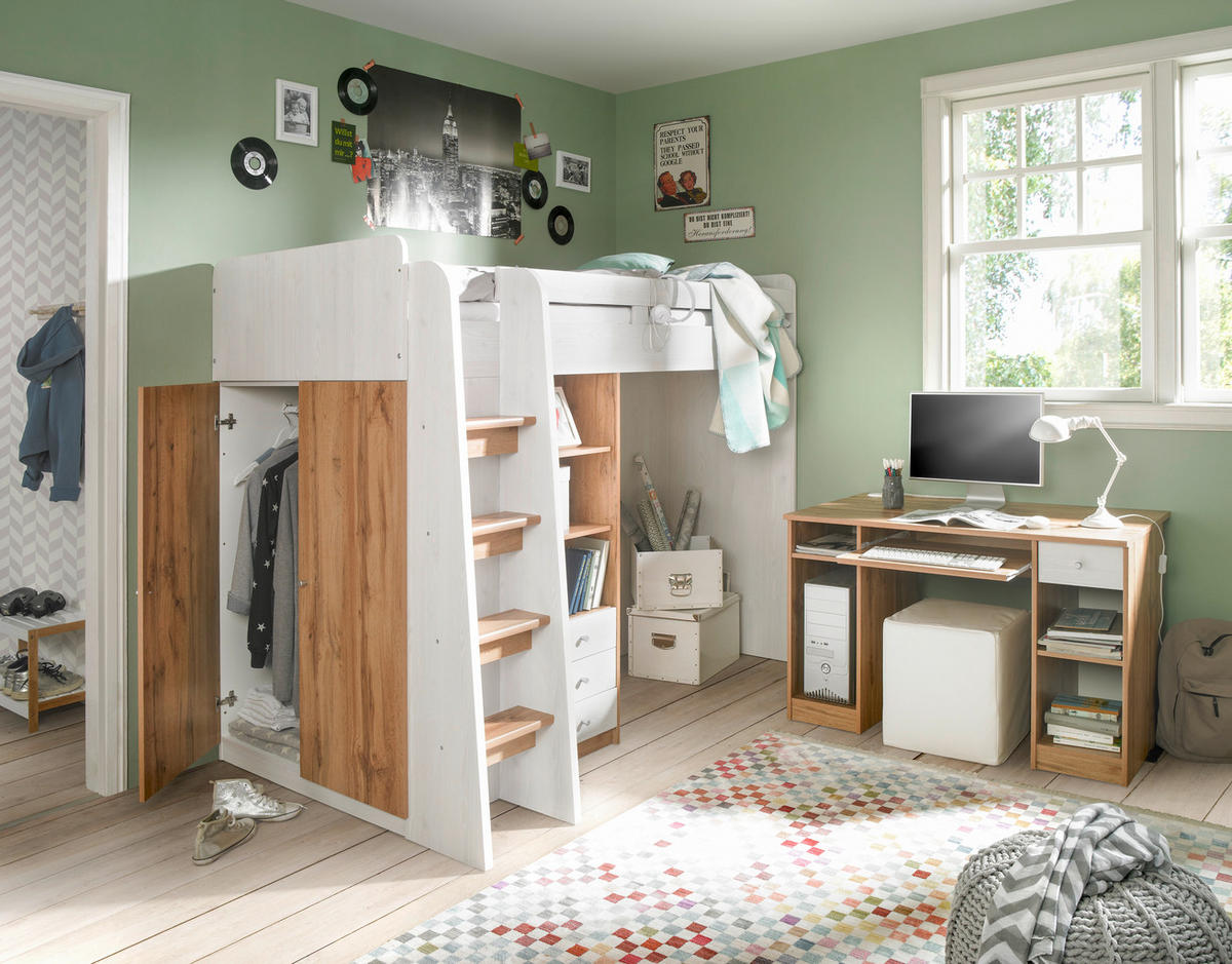 GALÉRIAÁGY - tölgyfa színű/fehér, Konventionell, faalapú anyag (90/200cm) - Carryhome