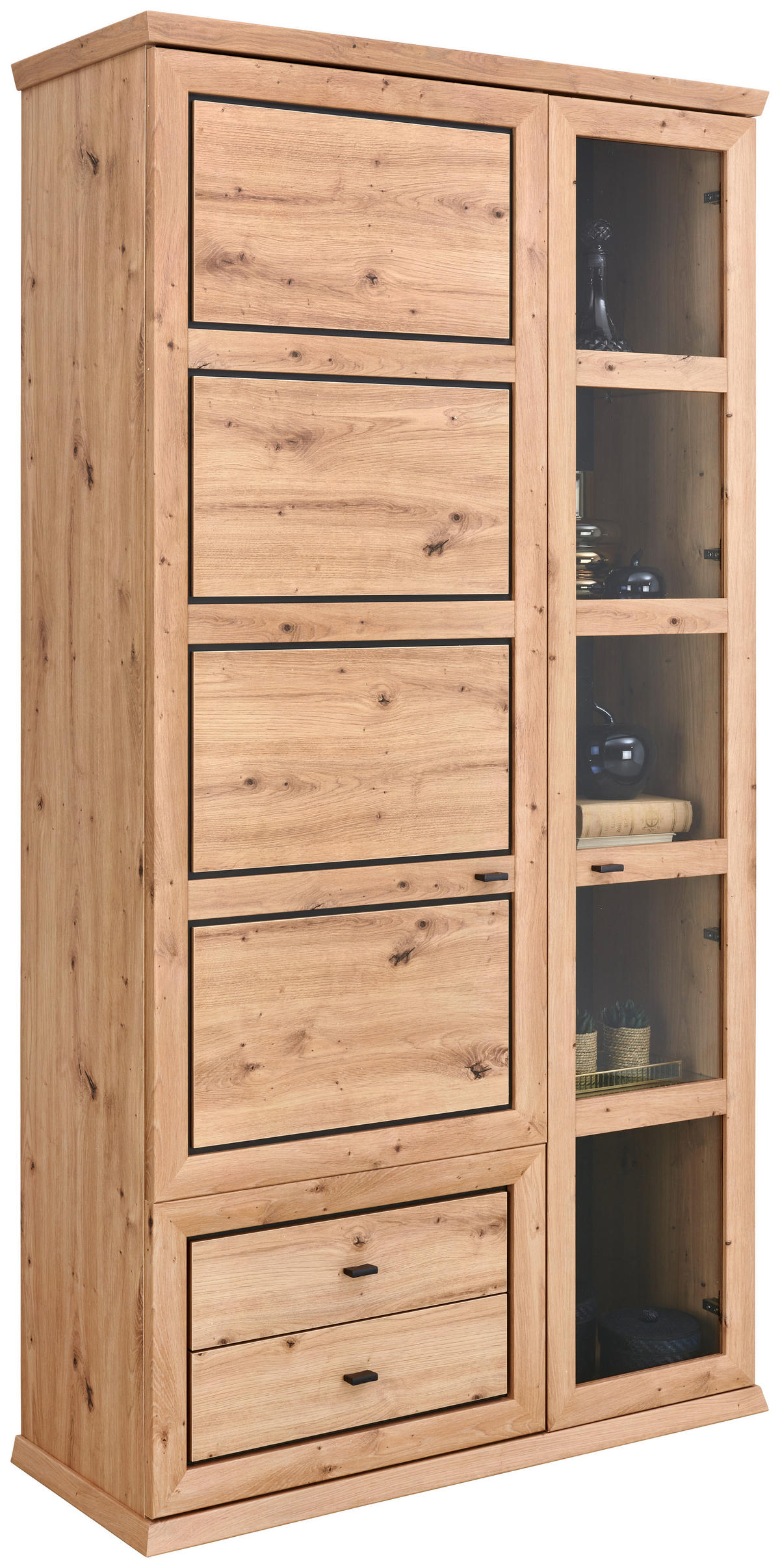 VITRINA, antracit, barve hrasta - barve hrasta/antracit, Konvencionalno, kovina/steklo (110/209/43cm) - Livetastic