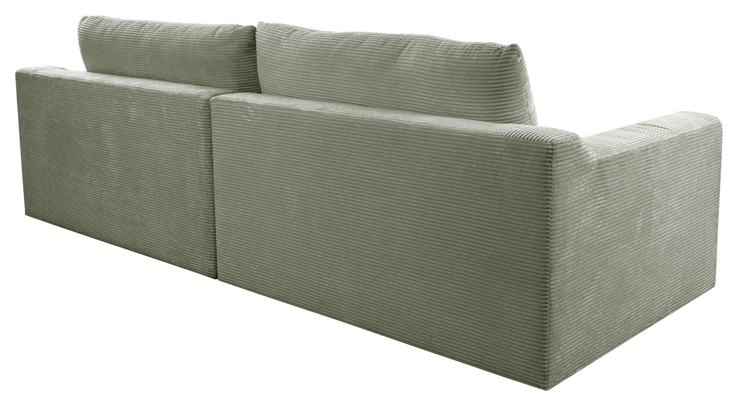 BIGSOFA in Cord Olivgrün  - Schwarz/Olivgrün, Design, Kunststoff/Textil (276/90/109cm) - home24