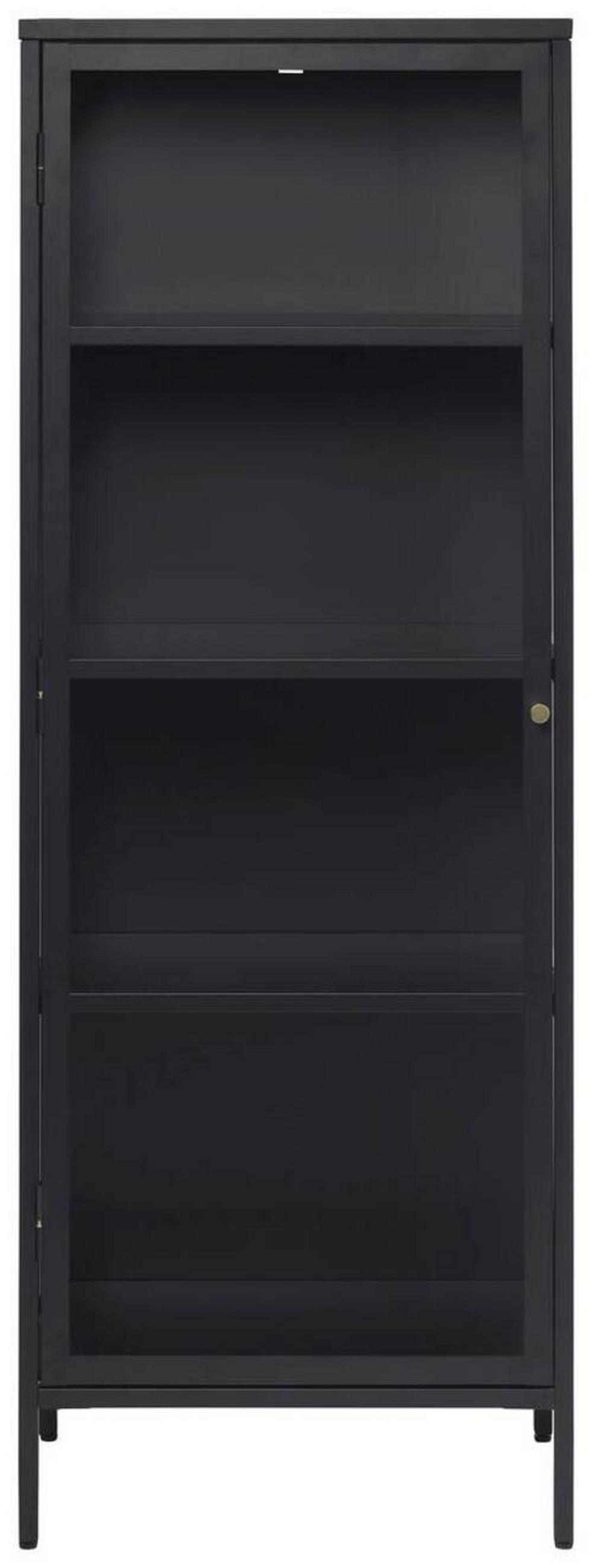 VITRINE in Schwarz  - Goldfarben/Schwarz, Trend, Glas/Metall (57/160/40cm) - Xora