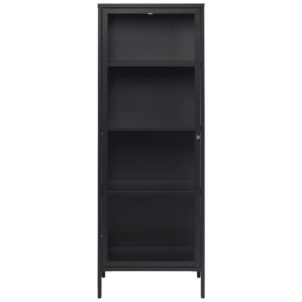 Thumbnail - Xora Vitrine, Schwarz, Metall, 3 Fächer, 57x160x40 cm, erweiterbar, Beimöbel erhältlich, stehend, Esszimmer, Vitrinen
