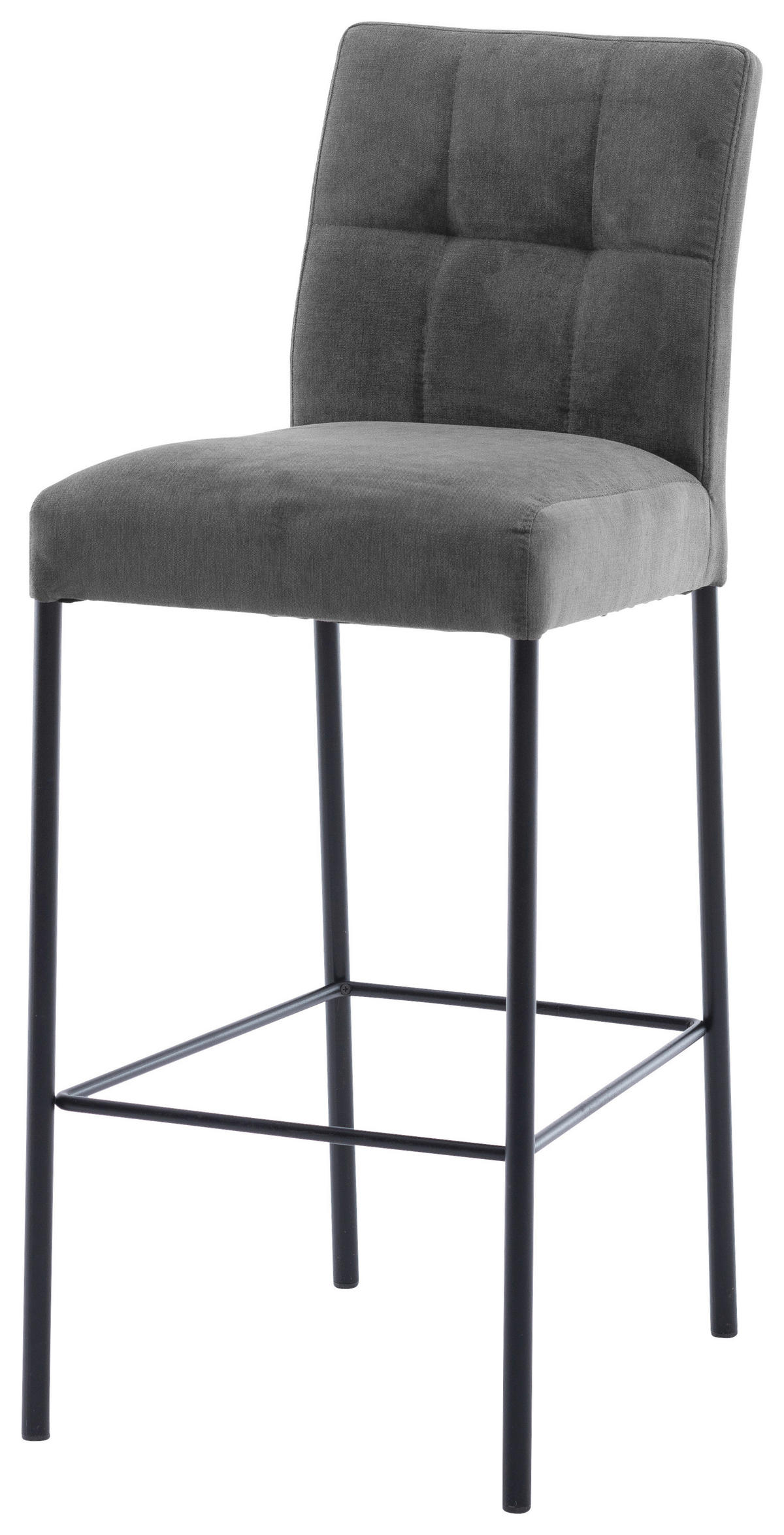 BARHOCKER in Metall, Textil Schwarz, Dunkelgrau  - Dunkelgrau/Schwarz, Design, Textil/Metall (46/91/61cm) - Xora