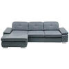 ECKSOFA in Echtleder Grau  - Alufarben/Grau, Design, Leder/Metall (195/309cm) - Beldomo Premium