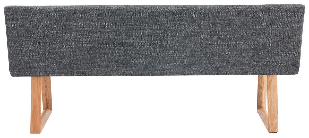 SITZBANK 180/82/61 cm Leinenoptik Eichefarben, Dunkelgrau Eiche massiv  - Eichefarben/Dunkelgrau, MODERN, Holz/Textil (180/82/61cm) - Livetastic