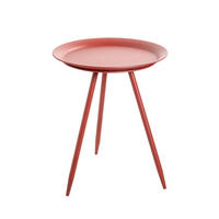 BEISTELLTISCH in Metall 47/47/38 cm  - Rot, Trend, Metall (47/47/38cm)