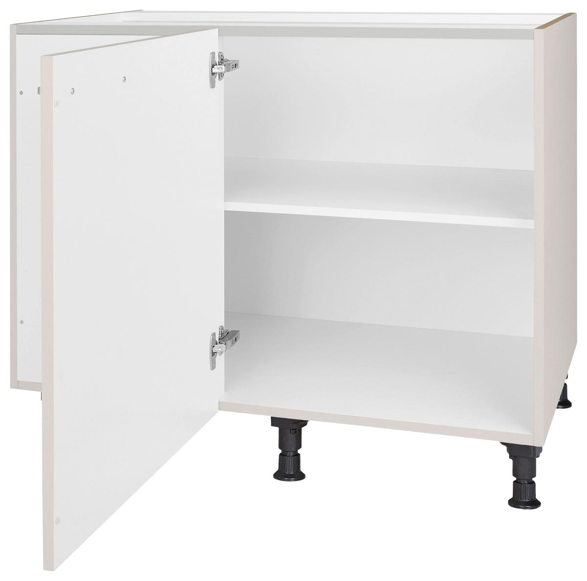 ECKUNTERSCHRANK 125/87/65 cm  - Edelstahlfarben/Hellgrau, MODERN, Holzwerkstoff/Metall (125/87/65cm) - Nobilia