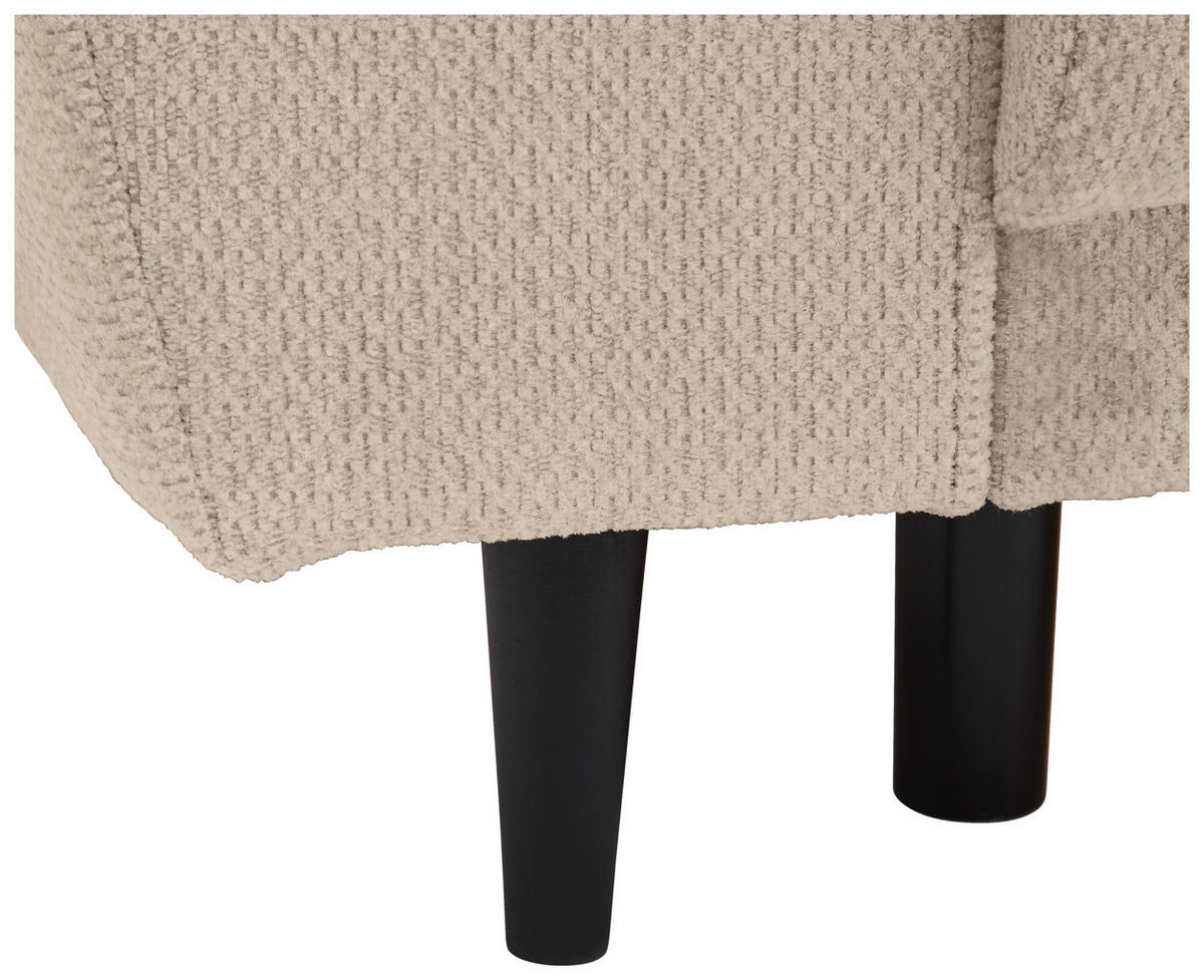 SCHLAFSOFA in Chenille Beige  - Beige/Schwarz, Konventionell, Holz/Textil (245/85/92cm) - Livetastic