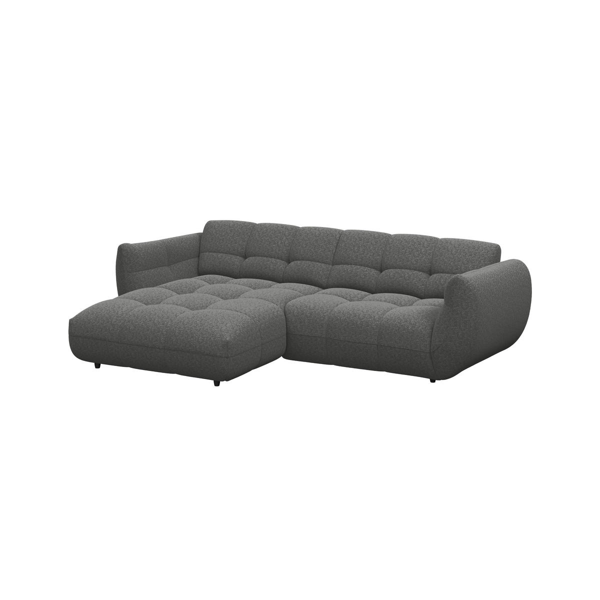 ECKSOFA Anthrazit Chenille  - Dunkelgrün/Anthrazit, Trend, Kunststoff/Textil (178/280cm) - MID.YOU