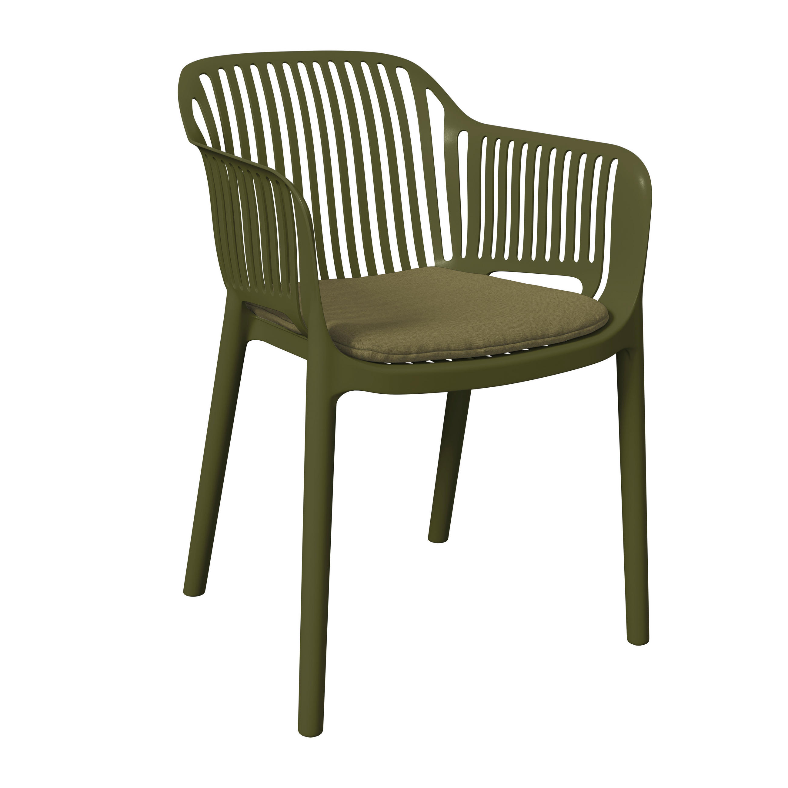 STAPELSESSEL in Kunststoff, Textil Grün  - Grün, Basics, Kunststoff/Textil (55/80/60cm) - Ambia Garden