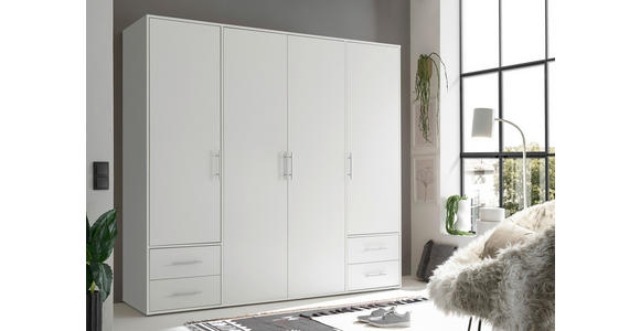 DREHTÜRENSCHRANK in Weiß - Alufarben/Weiß, KONVENTIONELL, Holzwerkstoff/Kunststoff (206/195/60cm) - Carryhome