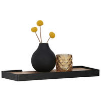 FALIPOLC 40/3/15 cm fekete, tölgyfa  - fekete/tölgyfa, Basics, faalapú anyag/fém (40/3/15cm) - Xora