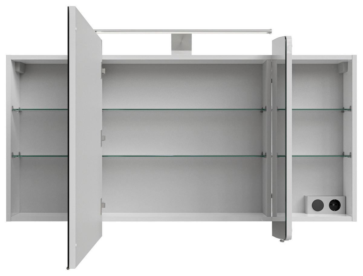 SPIEGELSCHRANK 120/67/17 cm  - Chromfarben/Weiß, KONVENTIONELL, Glas/Holzwerkstoff (120/67/17cm) - Pelipal