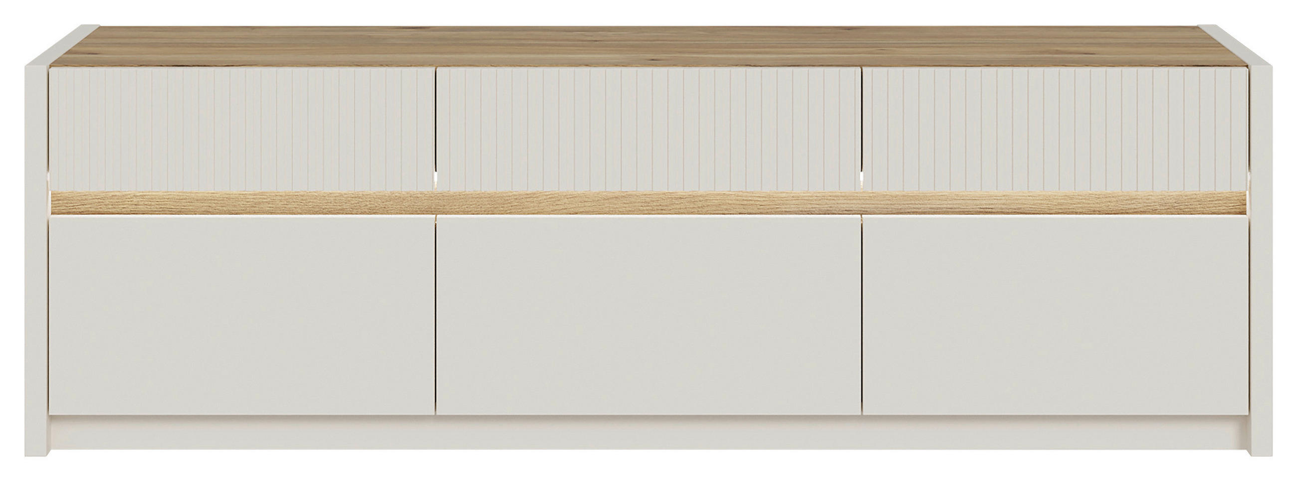 TV-ELEMENT barve hrasta, peščene barve  - barve hrasta/peščene barve, Design, leseni material (160/50,7/41,7cm) - Hom`in
