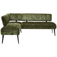 HÖRNBÄNK 162/212 cm  i olivgrön  - olivgrön/svart, Modern, metall/textil (162/212cm) - Welnova