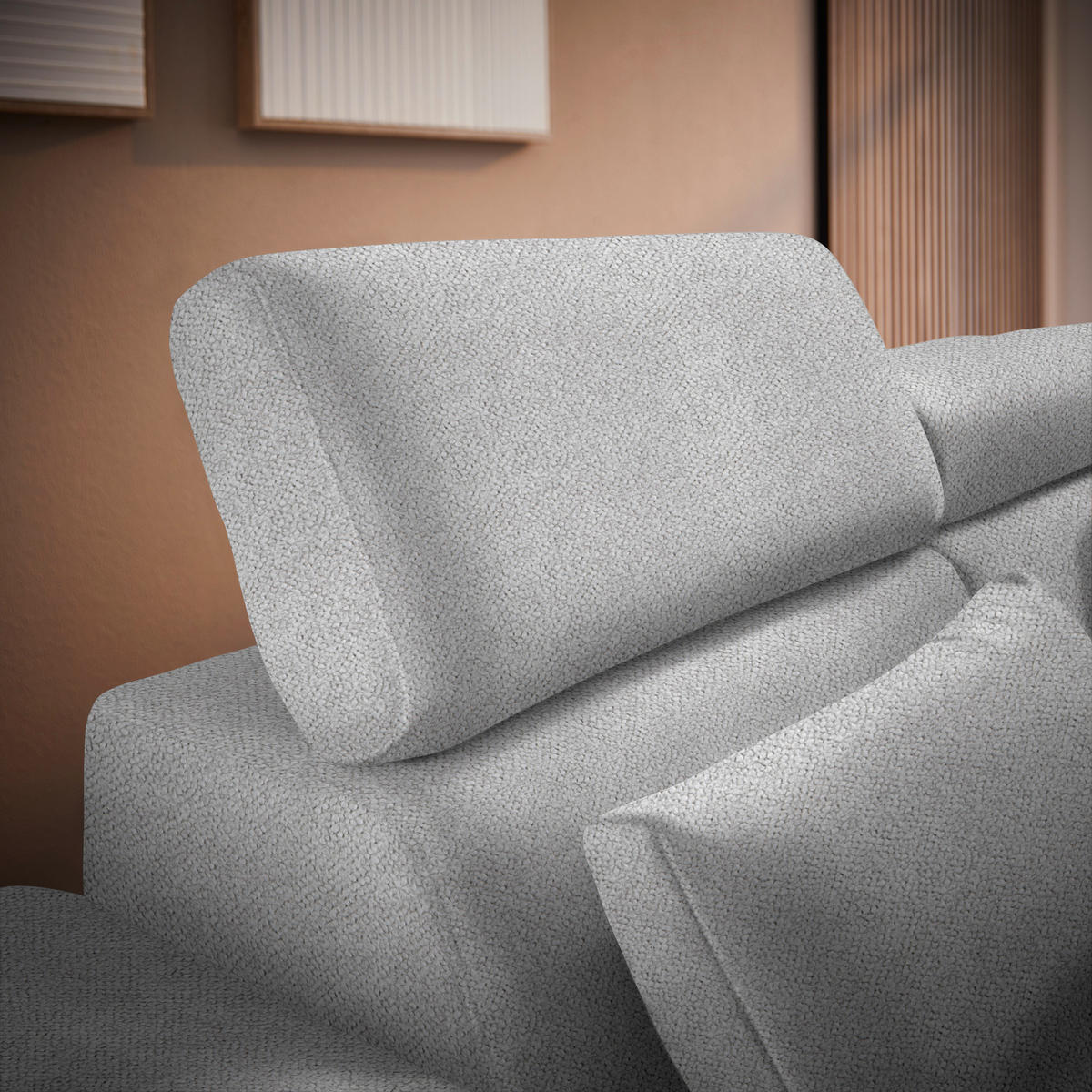 ECKSOFA Hellgrau Velours  - Hellgrau/Schwarz, Design, Textil/Metall (299/264cm) - Novel