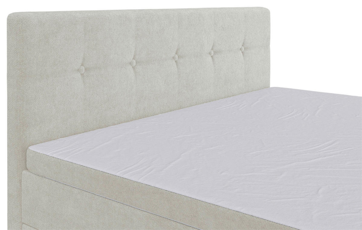 BOXSPRINGBETT 160/200 cm  in Creme  - Creme/Schwarz, Konventionell, Kunststoff/Textil (160/200cm) - Carryhome