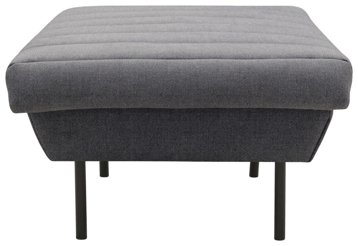 HOCKER Blaugrau  - Blaugrau/Schwarz, Design, Textil/Metall (70/45/70cm) - LOOKS by W.Joop