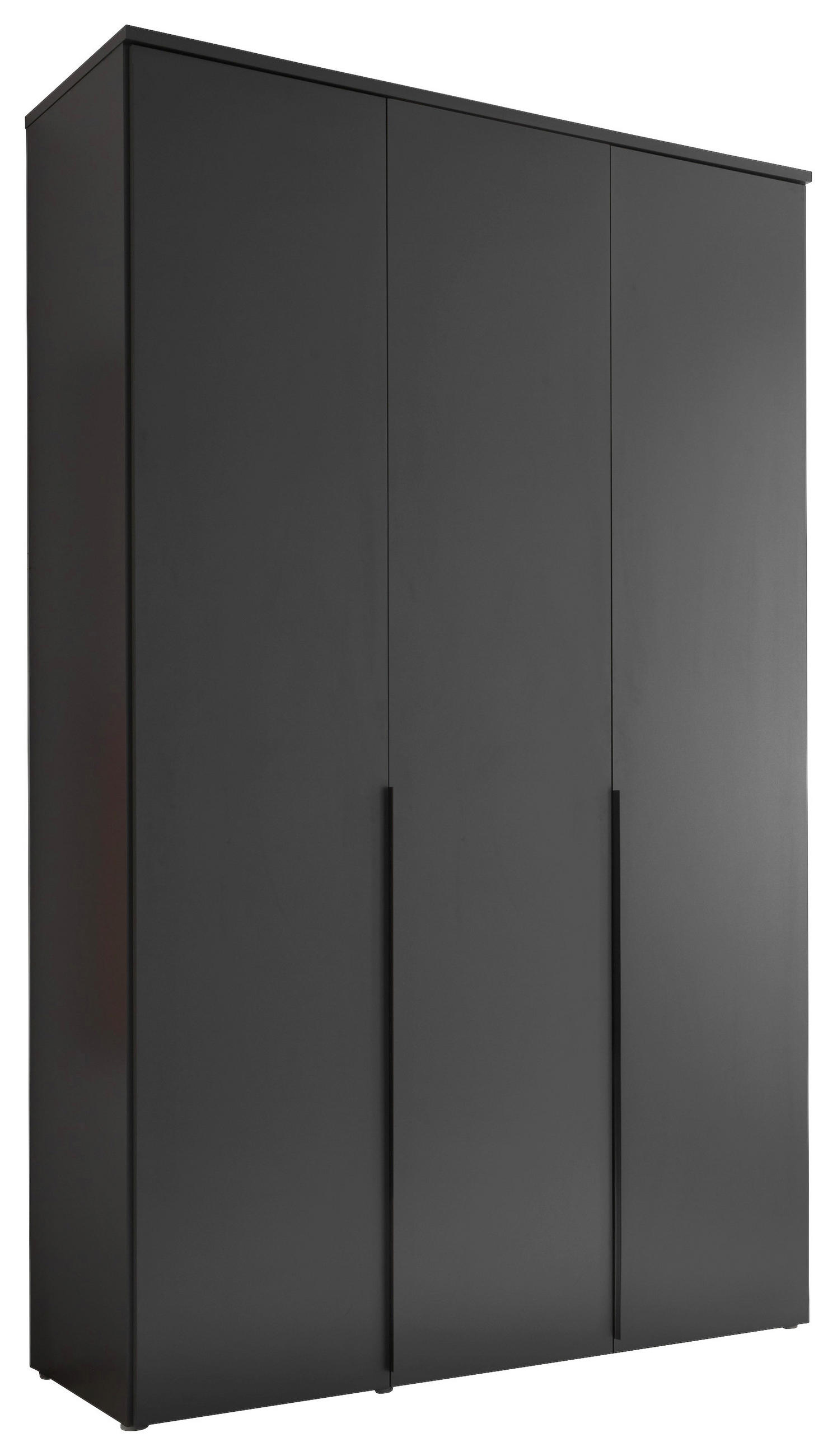 DREHTÜRENSCHRANK 135/225/52 cm,  in Graphitfarben, 3-türig  - Graphitfarben/Schwarz, MODERN, Holzwerkstoff/Kunststoff (135/225/52cm) - MID.YOU