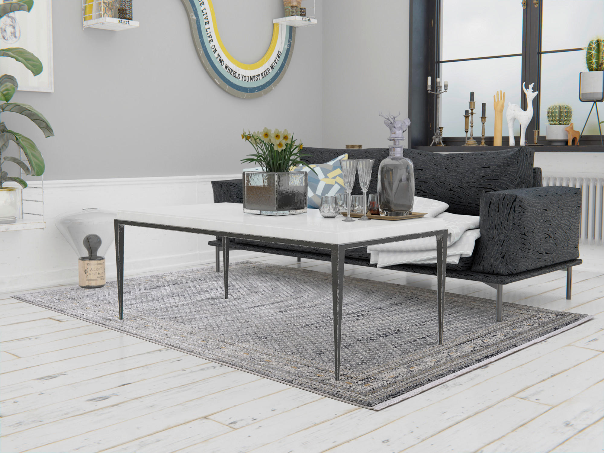 WEBTEPPICH 140/200 cm Monza Grau  - Grau, LIFESTYLE, Textil (140/200cm) - Dieter Knoll