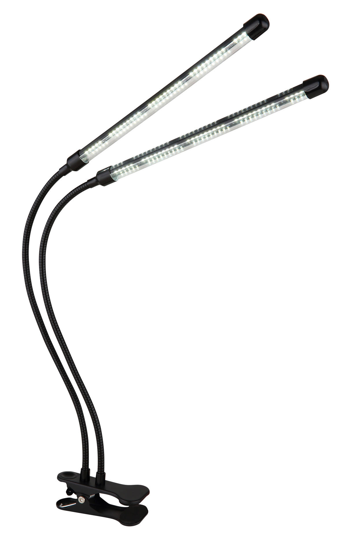 LED-KLEMMLEUCHTE 45/41/47 cm   - Transparent/Schwarz, KONVENTIONELL, Kunststoff/Metall (45/41/47cm) - Globo