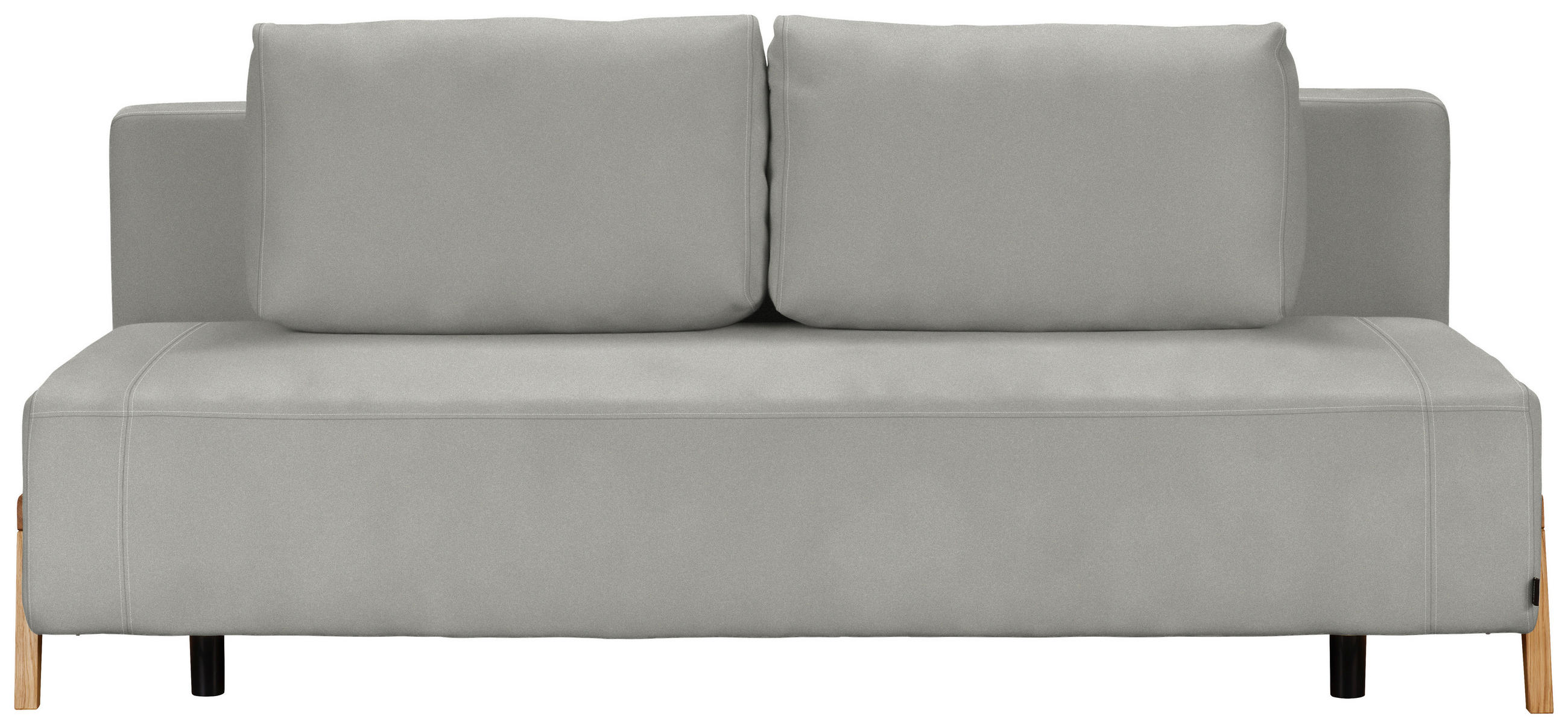 SCHLAFSOFA Mikrofaser Hellgrau  - Hellgrau/Naturfarben, Design, Holz/Textil (211/88/102cm) - Niels Andersson