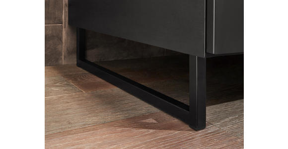 SIDEBOARD Mosel Weinschrank 125/120/58 cm  - Schwarz, KONVENTIONELL, Holzwerkstoff/Metall (125/120/58cm) - Carryhome