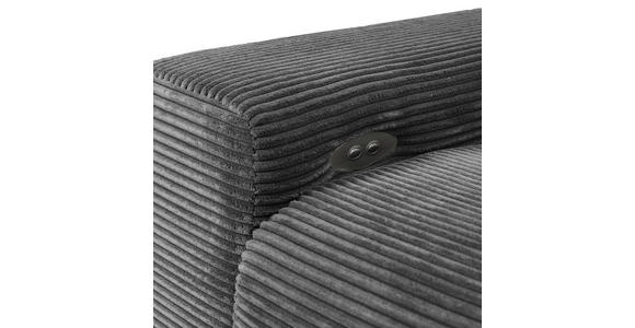 ECKSOFA Dunkelgrau Cord  - Dunkelgrau/Schwarz, KONVENTIONELL, Textil/Metall (295/165cm) - Carryhome