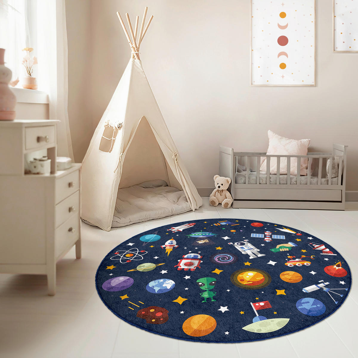 Covor Pentru Copii - albastru închis, Basics, plastic/textil (180/180cm)