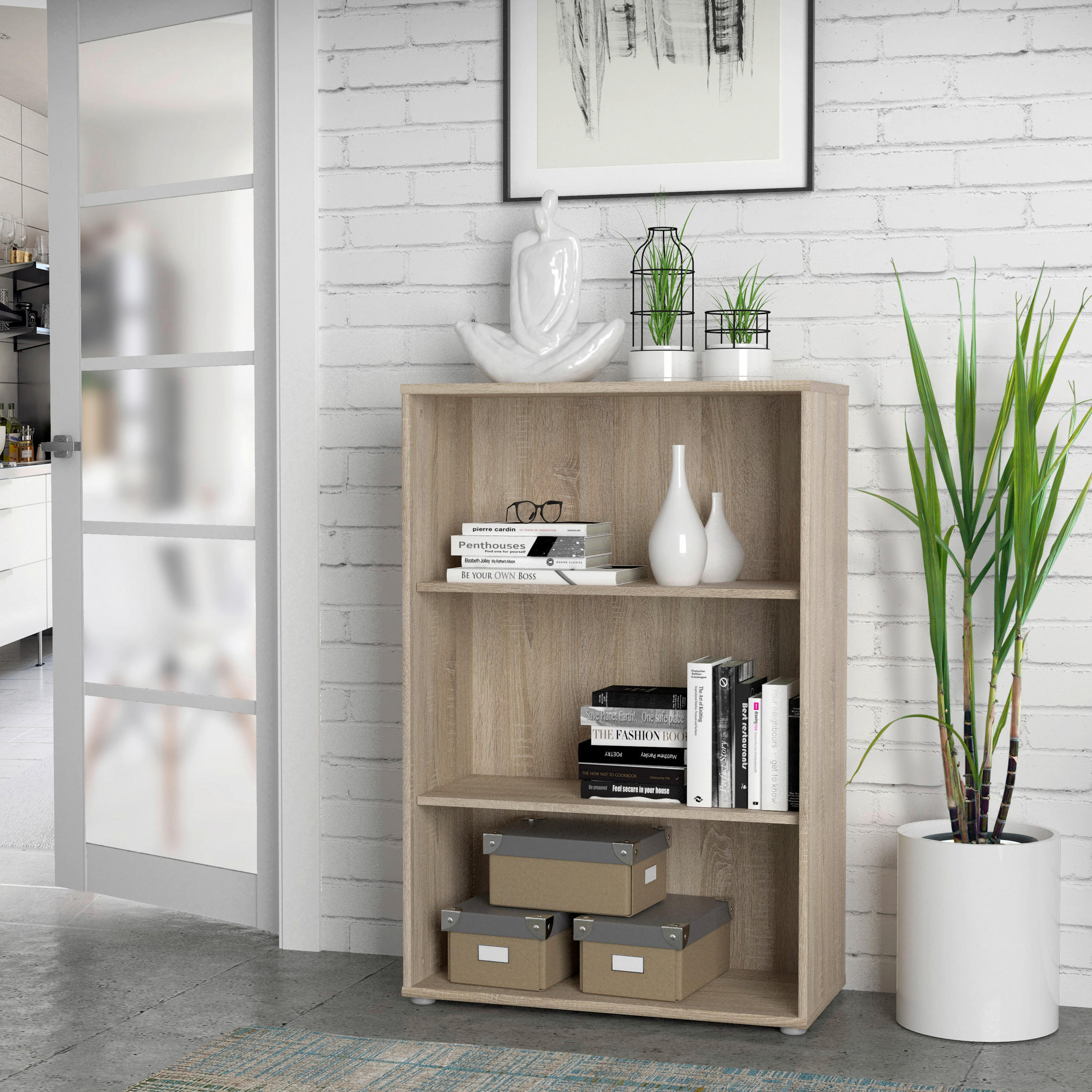 REGAL Sonoma Eiche  - Alufarben/Sonoma Eiche, Design, Holzwerkstoff/Kunststoff (73,7/111,1/34,8cm)