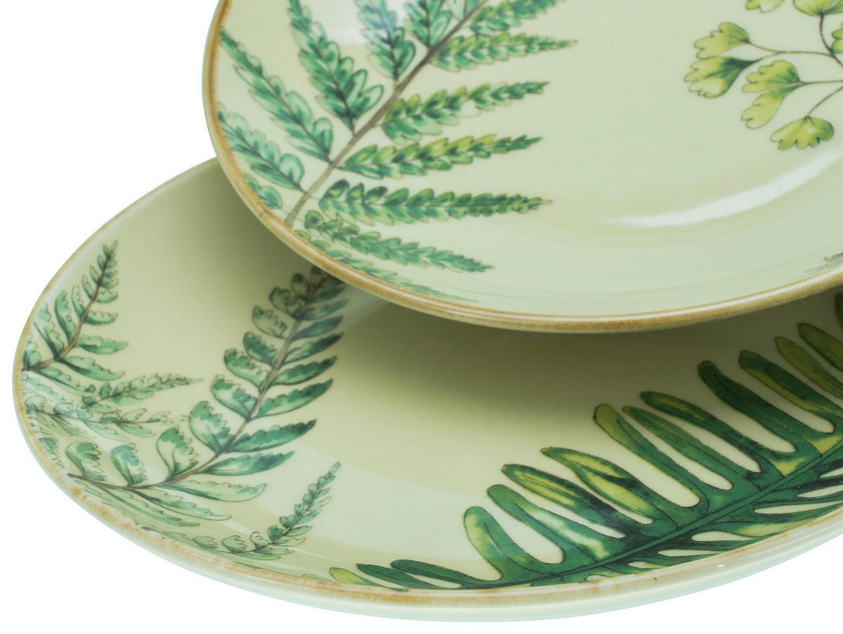 KOMPLETT SERVIS Botanica 16 delar  - grön/petrol, Klassisk, keramik - Creatable