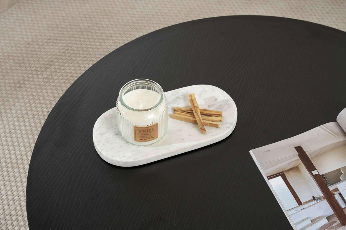 COUCHTISCH 90/90/40 cm rund Schwarz einfacher Aufbau  - Schwarz, Design, Holzwerkstoff (90/90/40cm) - MID.YOU