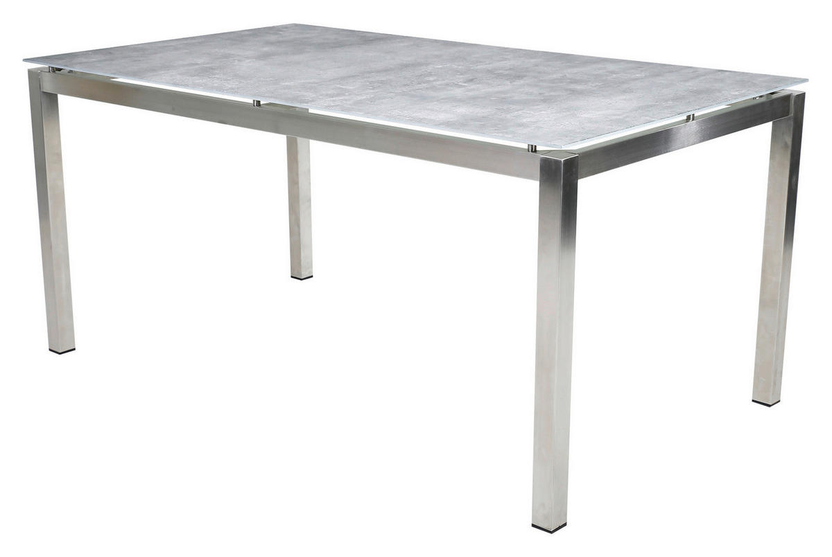 GARTENSET Teakholz Edelstahl  - Silberfarben/Teakfarben, MODERN, Glas/Holz - Gardenson