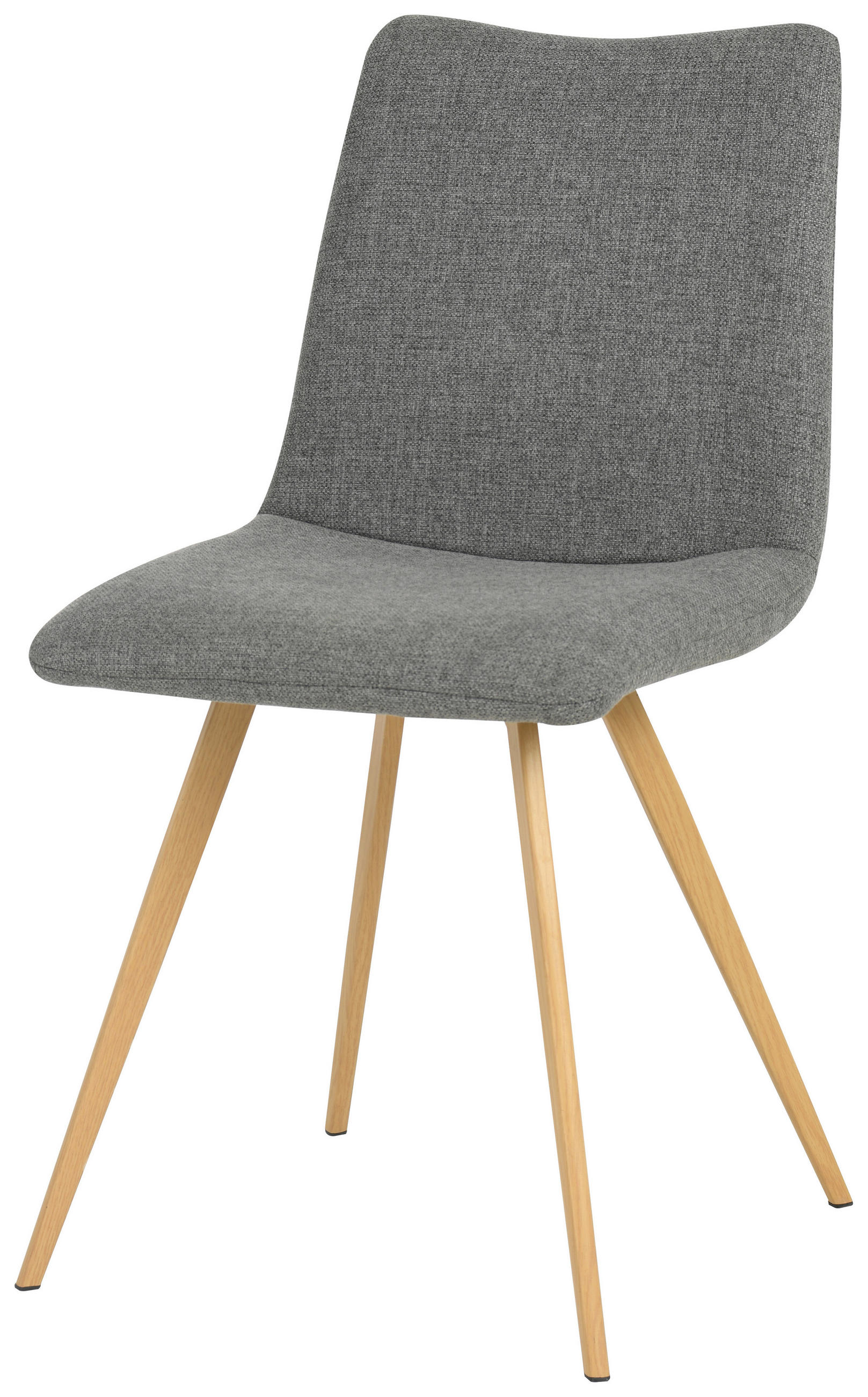 STUHL Webstoff Grau Pappel Sperrholz  - Eichefarben/Grau, MODERN, Holz/Textil (45/89/56cm) - MID.YOU