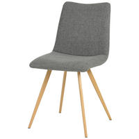 SCAUN in metal, textil, lemn gri  - culoare lemn stejar/gri, Modern, metal/lemn (45/89/56cm) - Carryhome
