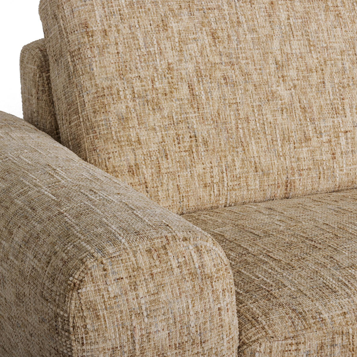 ECKSOFA  Webstoff Hellbraun  - Chromfarben/Hellbraun, Design, Textil/Metall (273/250cm) - Livetastic