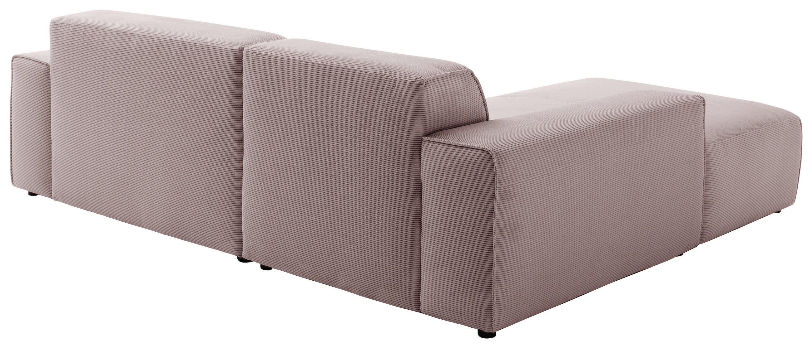 ECKSOFA in Cord Altrosa  189/230 cm  - Schwarz/Altrosa, Design, Kunststoff/Textil (189/230cm) - Pure Home Lifestyle