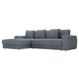 ECKSOFA in Cord Grau  182/302 cm  - Schwarz/Grau, MODERN, Kunststoff/Textil (182/302cm) - Carryhome