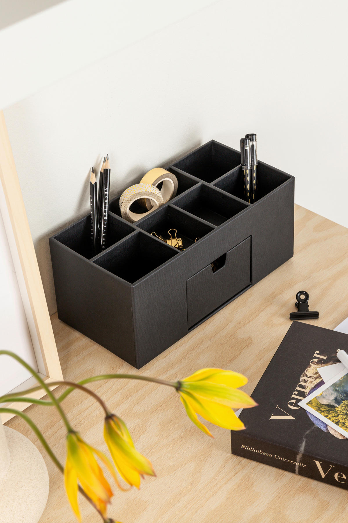 TISCHORGANIZER    12/24.5/10.5 cm  - Schwarz, Basics, Karton/Papier (12/24.5/10.5cm)