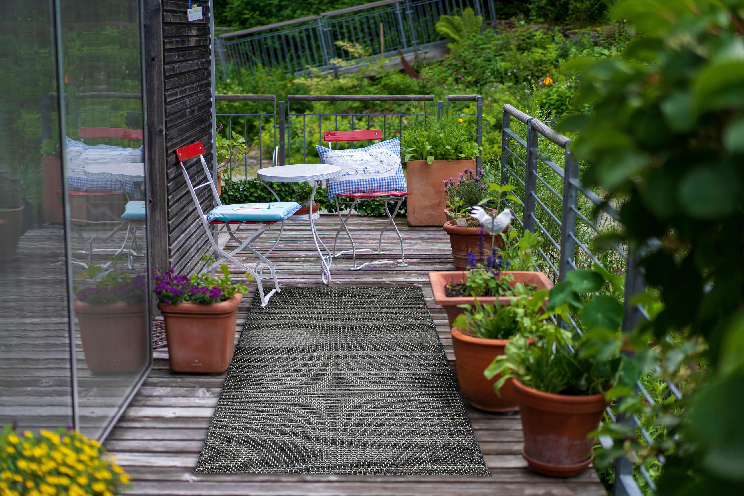 OUTDOORTEPPICH 80/150 cm Clyde Grau  - Grau, KONVENTIONELL, Kunststoff/Textil (80/150cm)