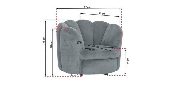 COCKTAILSESSEL - Schwarz/Braun, LIFESTYLE, Textil/Metall (97/76/90cm) - Landscape