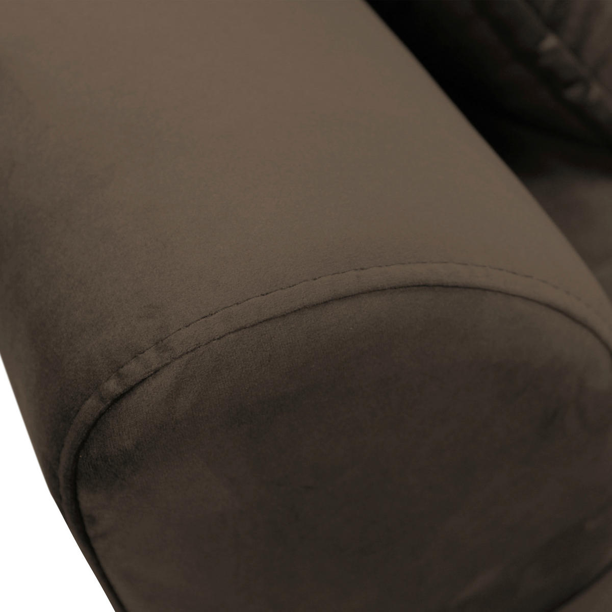 ECKSCHLAFSOFA Velours Braun  - Schwarz/Braun, Design, Textil/Metall (187/277cm) - Livetastic